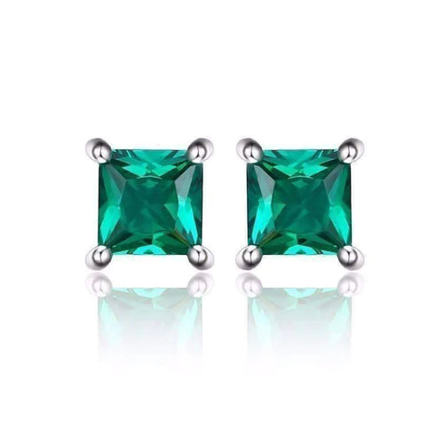 Lady Luck Solitaire Emerald studs