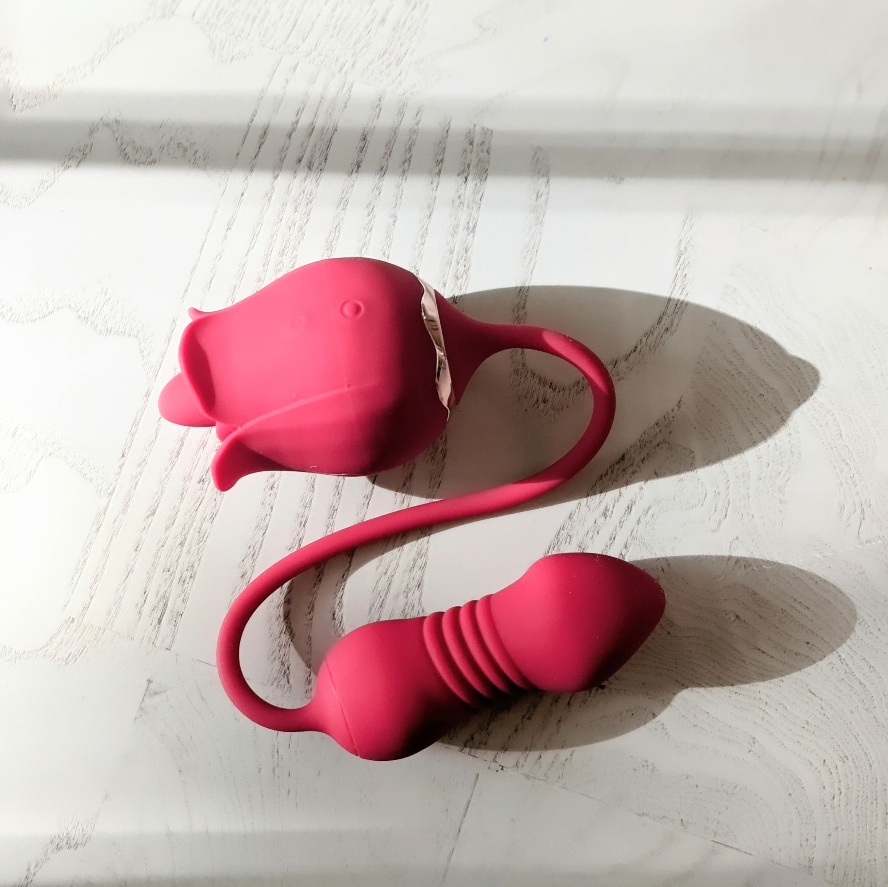 Evolved Thrusting Rose - Licking Vibrator with Thrusting Love Egg